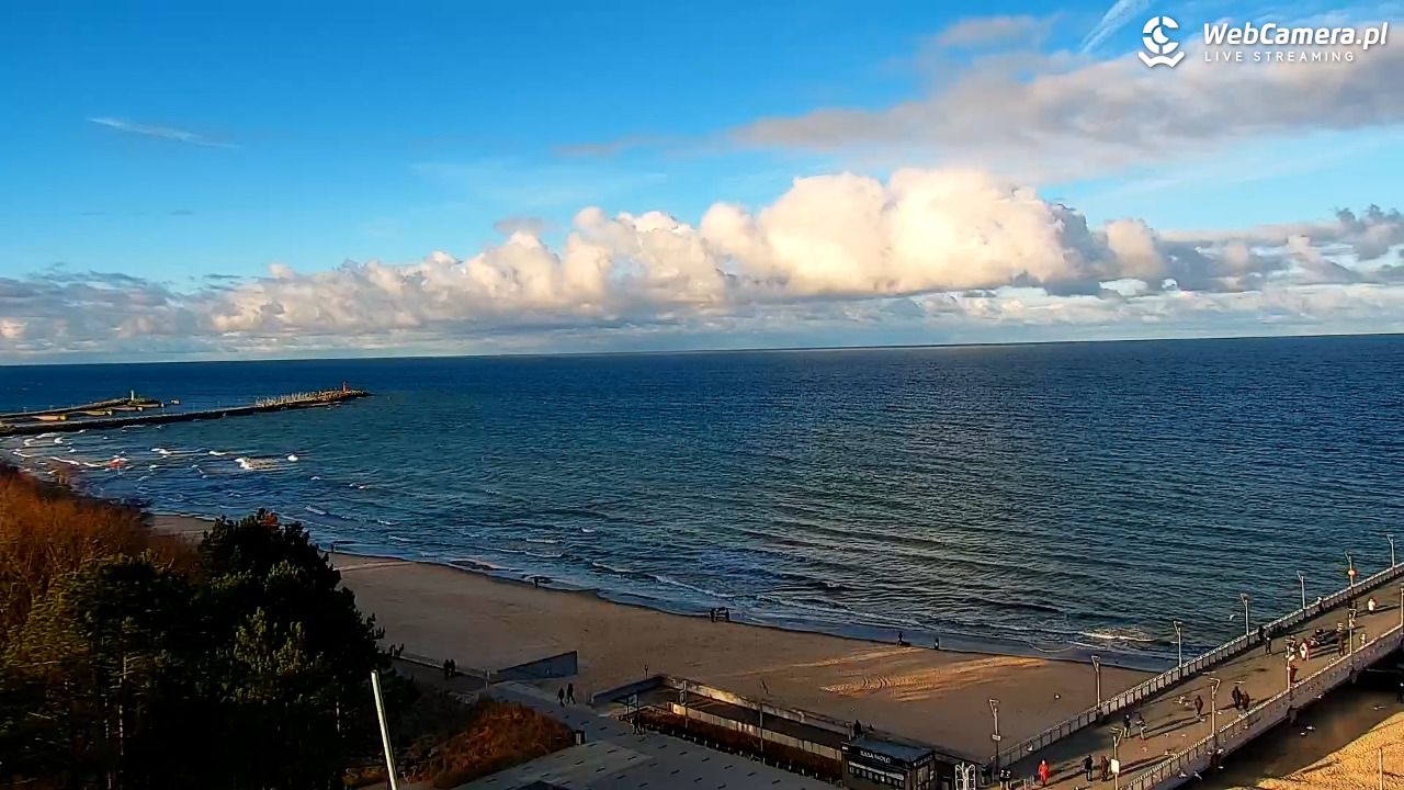 Kołobrzeg - widok na molo - 23 grudzień 2025, 12:45