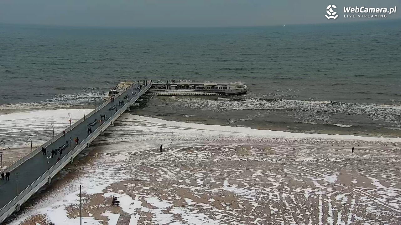 Kołobrzeg - widok na molo - 08 luty 2026, 10:17