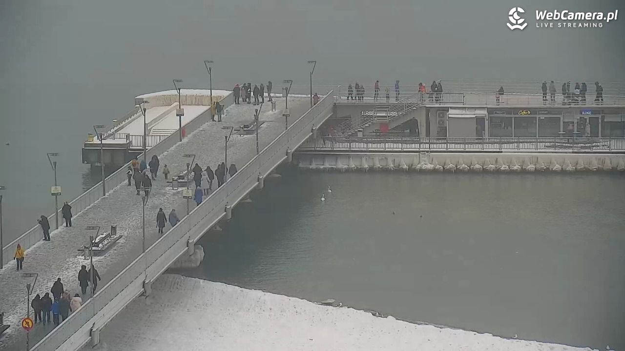 Kołobrzeg - widok na molo - 11 luty 2026, 12:15