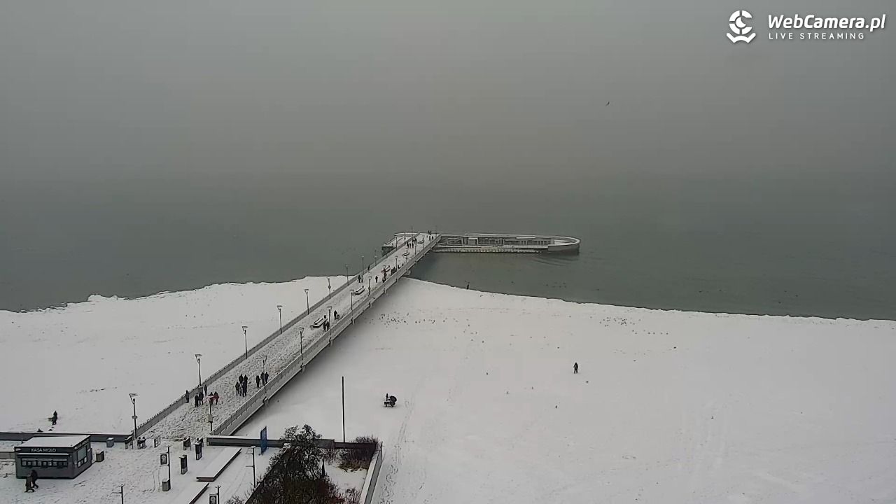 Kołobrzeg - widok na molo - 11 luty 2026, 10:32