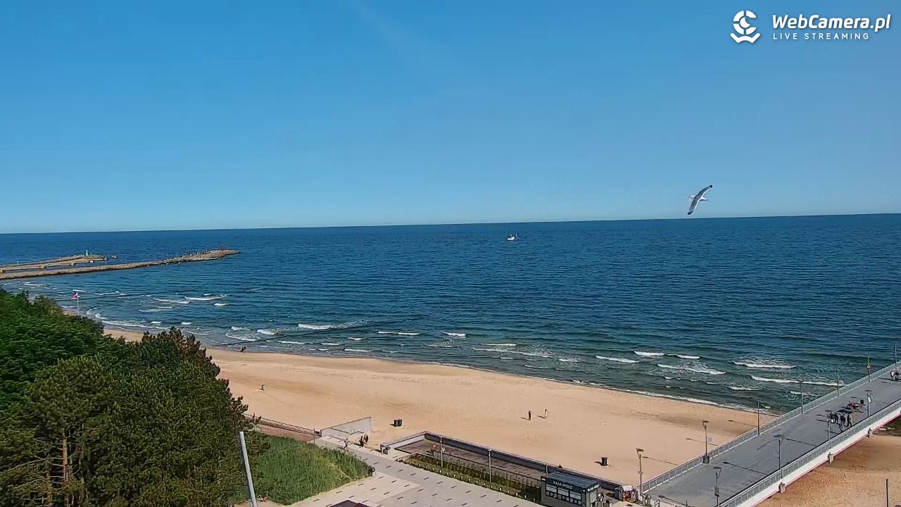 Kołobrzeg - widok na molo - 12 czerwiec 2025, 08:58