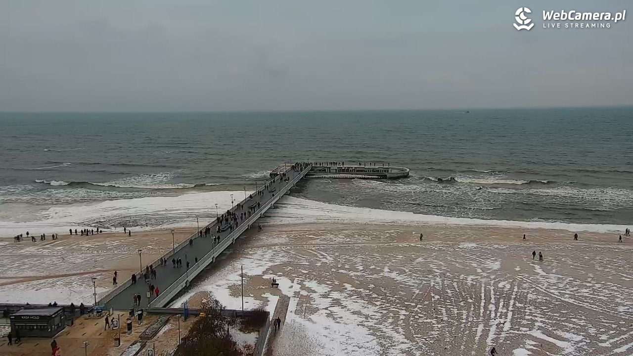Kołobrzeg - widok na molo - 08 luty 2026, 15:45