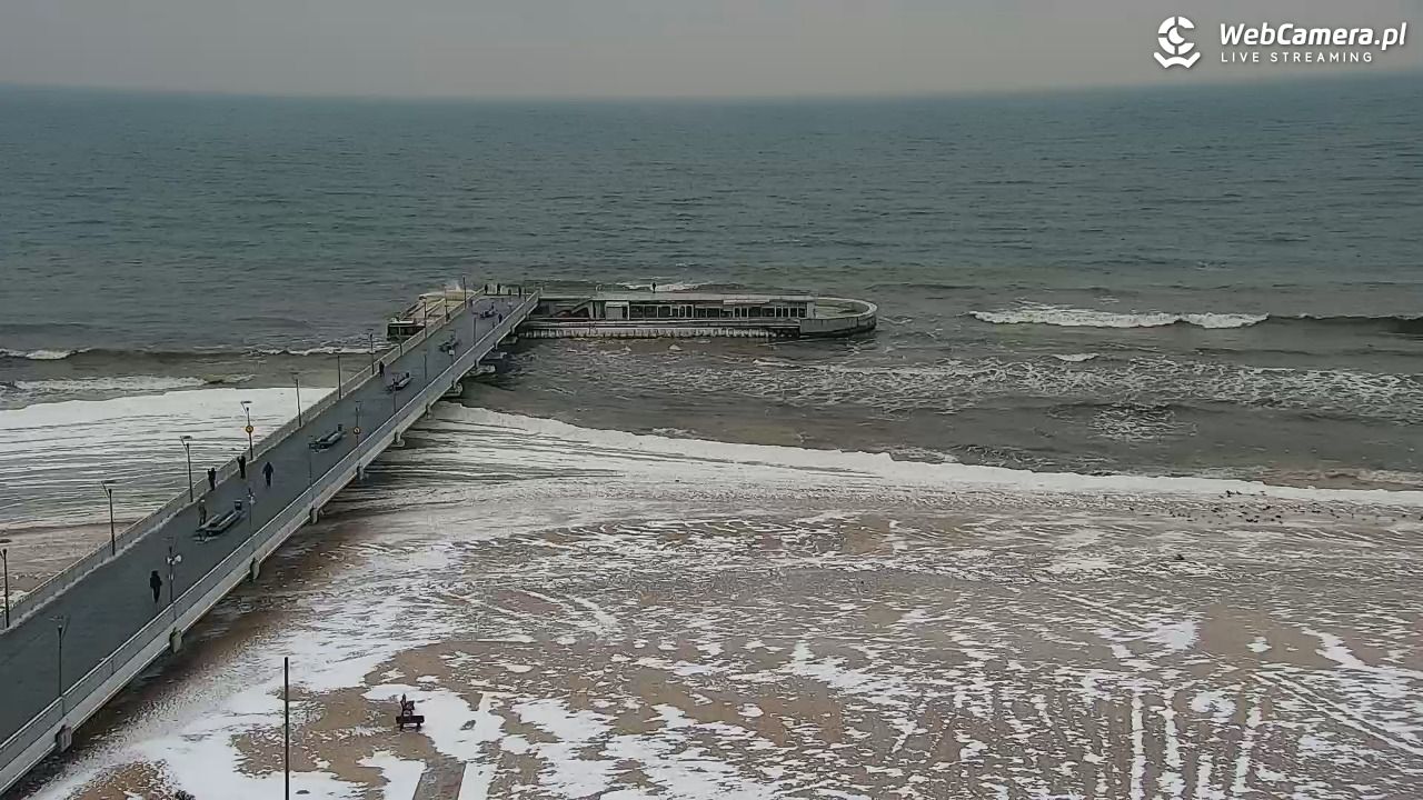 Kołobrzeg - widok na molo - 08 luty 2026, 08:54