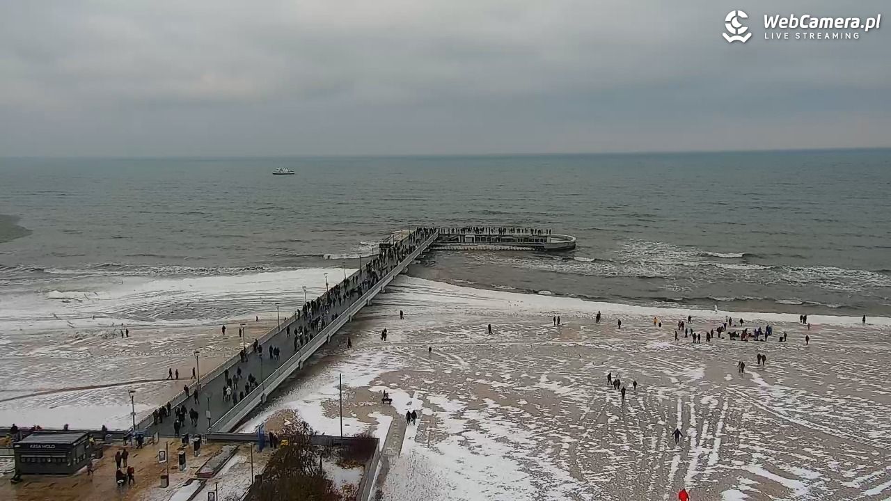 Kołobrzeg - widok na molo - 08 luty 2026, 11:46