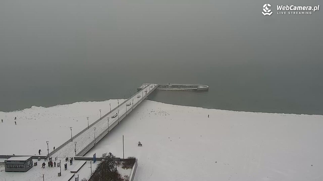Kołobrzeg - widok na molo - 11 luty 2026, 09:57