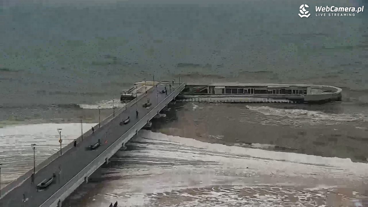 Kołobrzeg - widok na molo - 08 luty 2026, 09:05