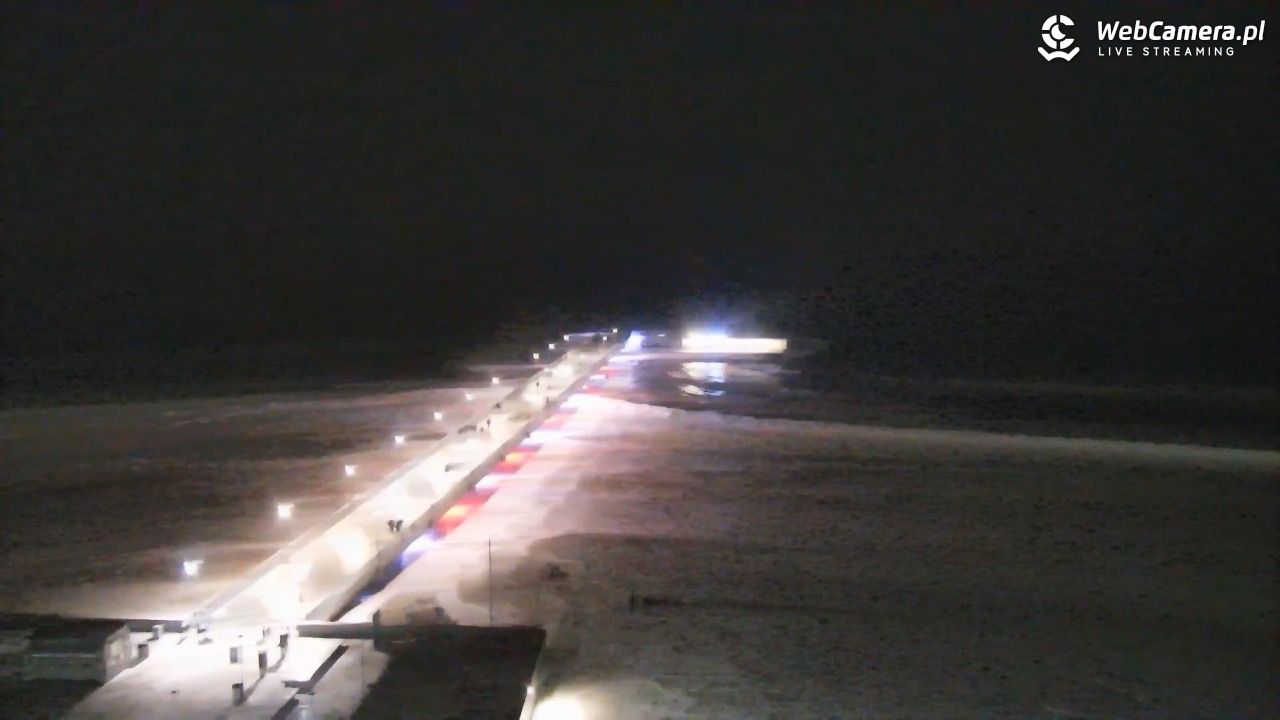 Kołobrzeg - widok na molo - 07 luty 2026, 20:10