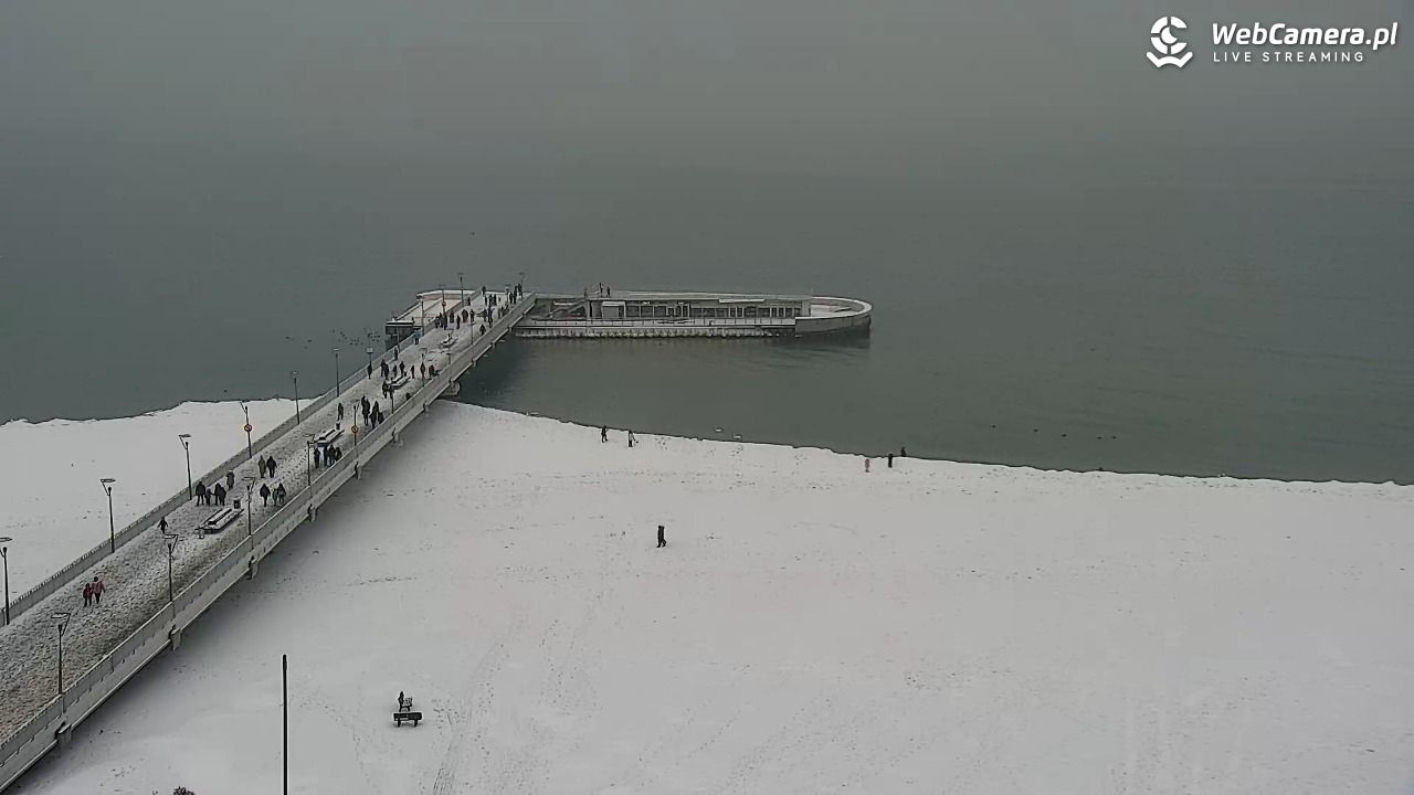 Kołobrzeg - widok na molo - 11 luty 2026, 11:05