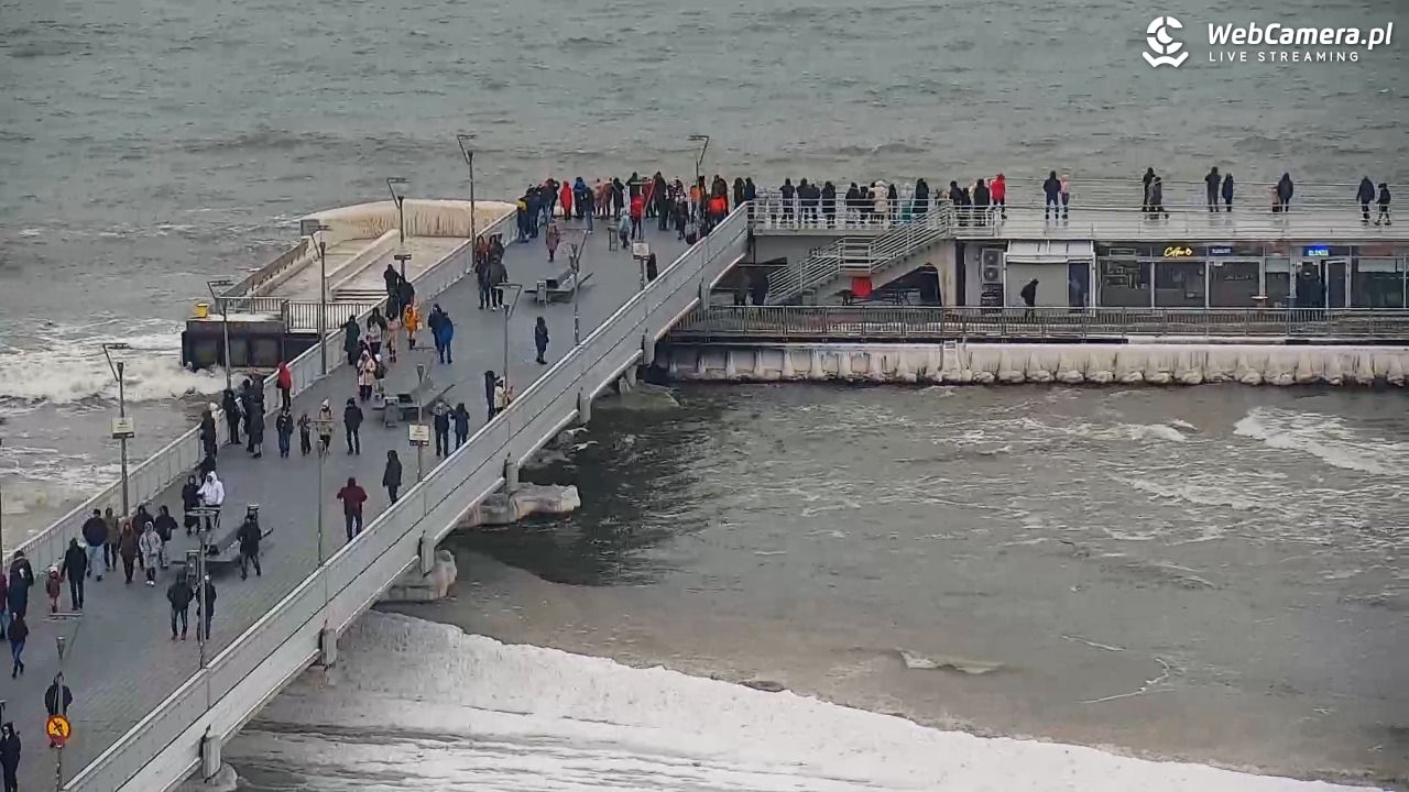 Kołobrzeg - widok na molo - 08 luty 2026, 14:18