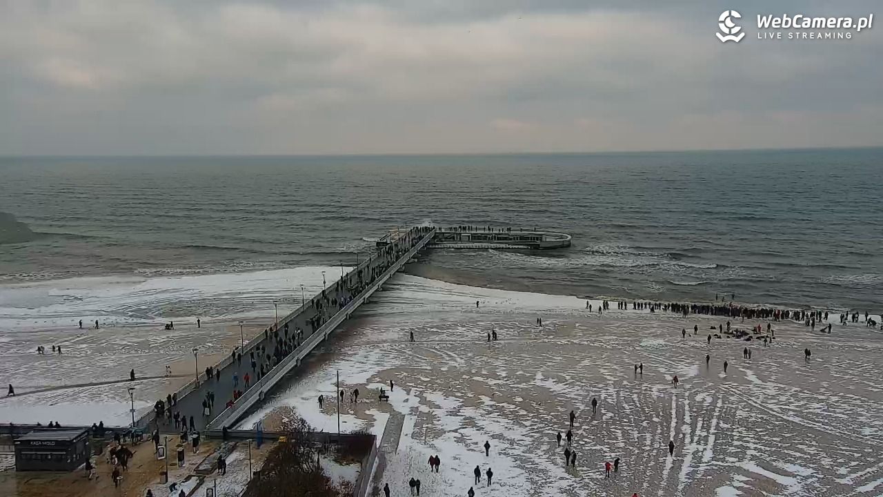 Kołobrzeg - widok na molo - 08 luty 2026, 12:03