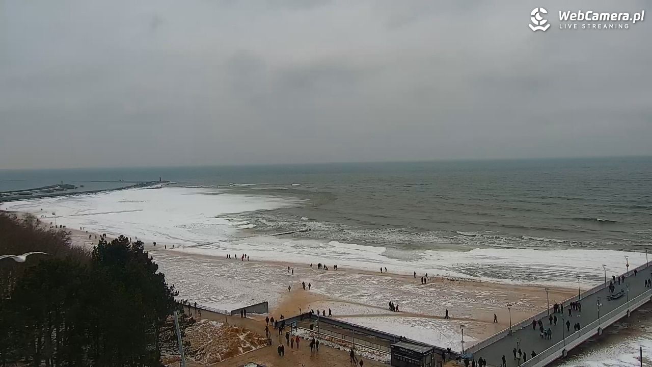 Kołobrzeg - widok na molo - 08 luty 2026, 16:03