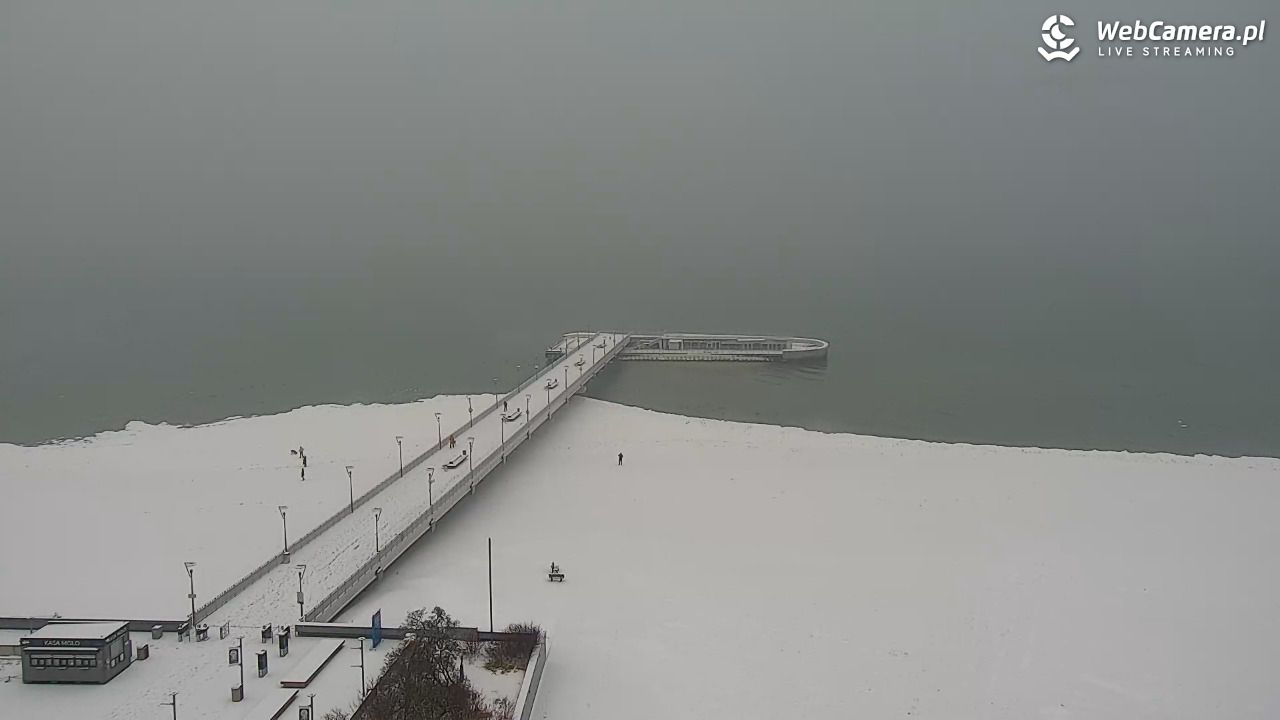 Kołobrzeg - widok na molo - 11 luty 2026, 08:59