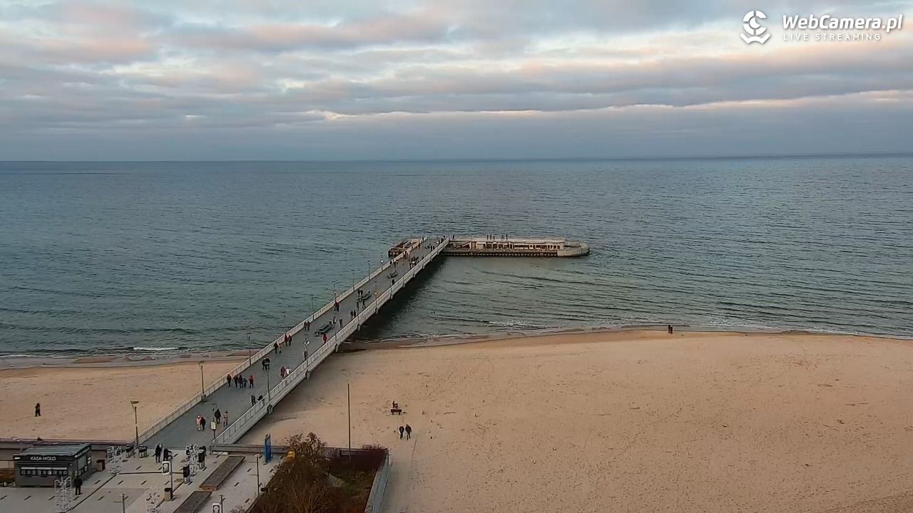Kołobrzeg - widok na molo - 22 grudzień 2025, 15:04