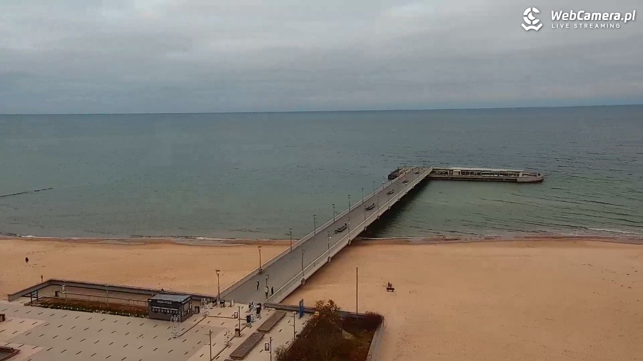 Kołobrzeg - widok na molo - 22 grudzień 2025, 08:50