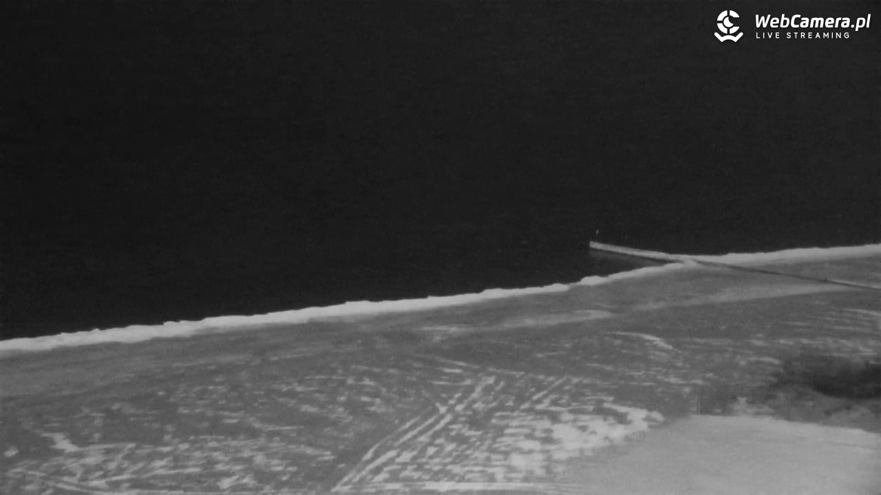 Kołobrzeg - widok na molo - 10 luty 2026, 18:51