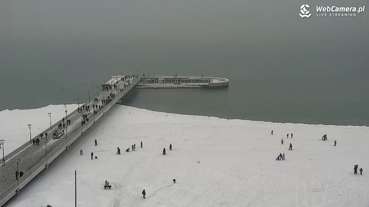 Kołobrzeg - widok na molo - 11 luty 2026, 11:43