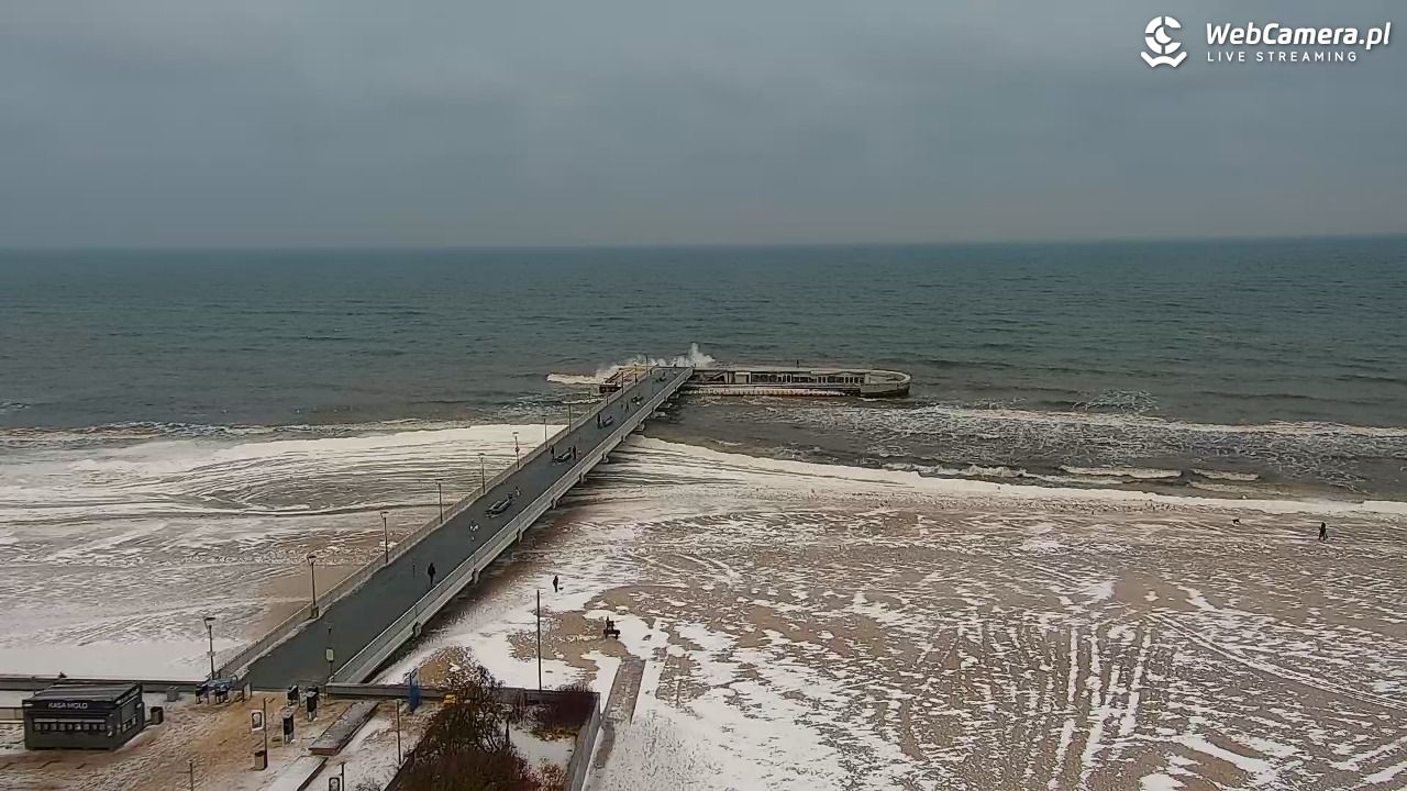 Kołobrzeg - widok na molo - 08 luty 2026, 08:31