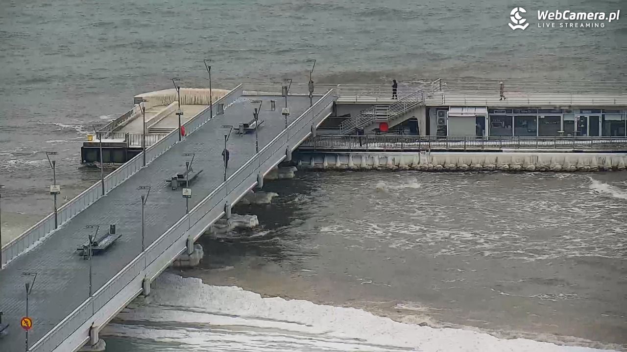 Kołobrzeg - widok na molo - 08 luty 2026, 09:03