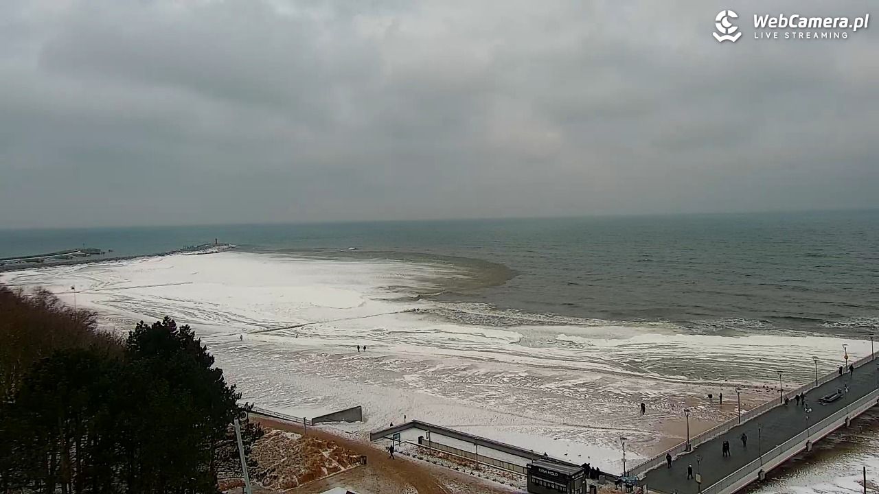 Kołobrzeg - widok na molo - 08 luty 2026, 09:56
