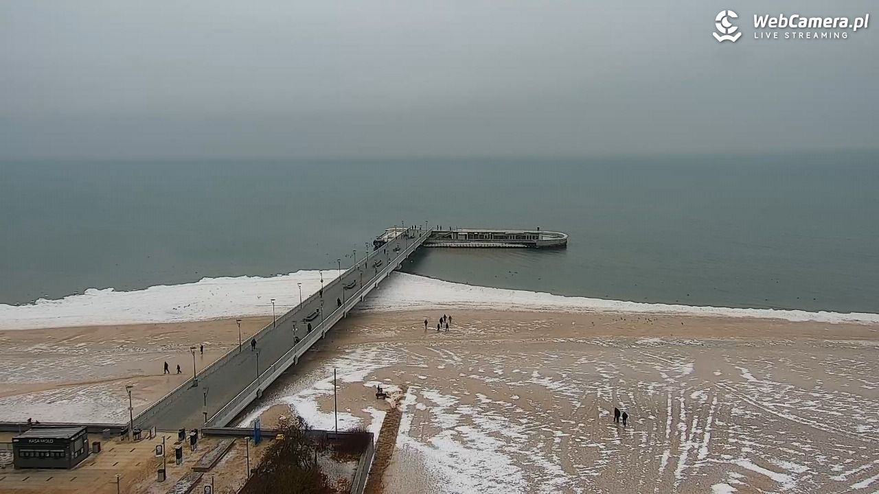 Kołobrzeg - widok na molo - 10 luty 2026, 10:31
