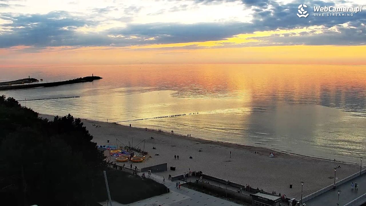Kołobrzeg - widok na molo - 24 czerwiec 2026, 21:43
