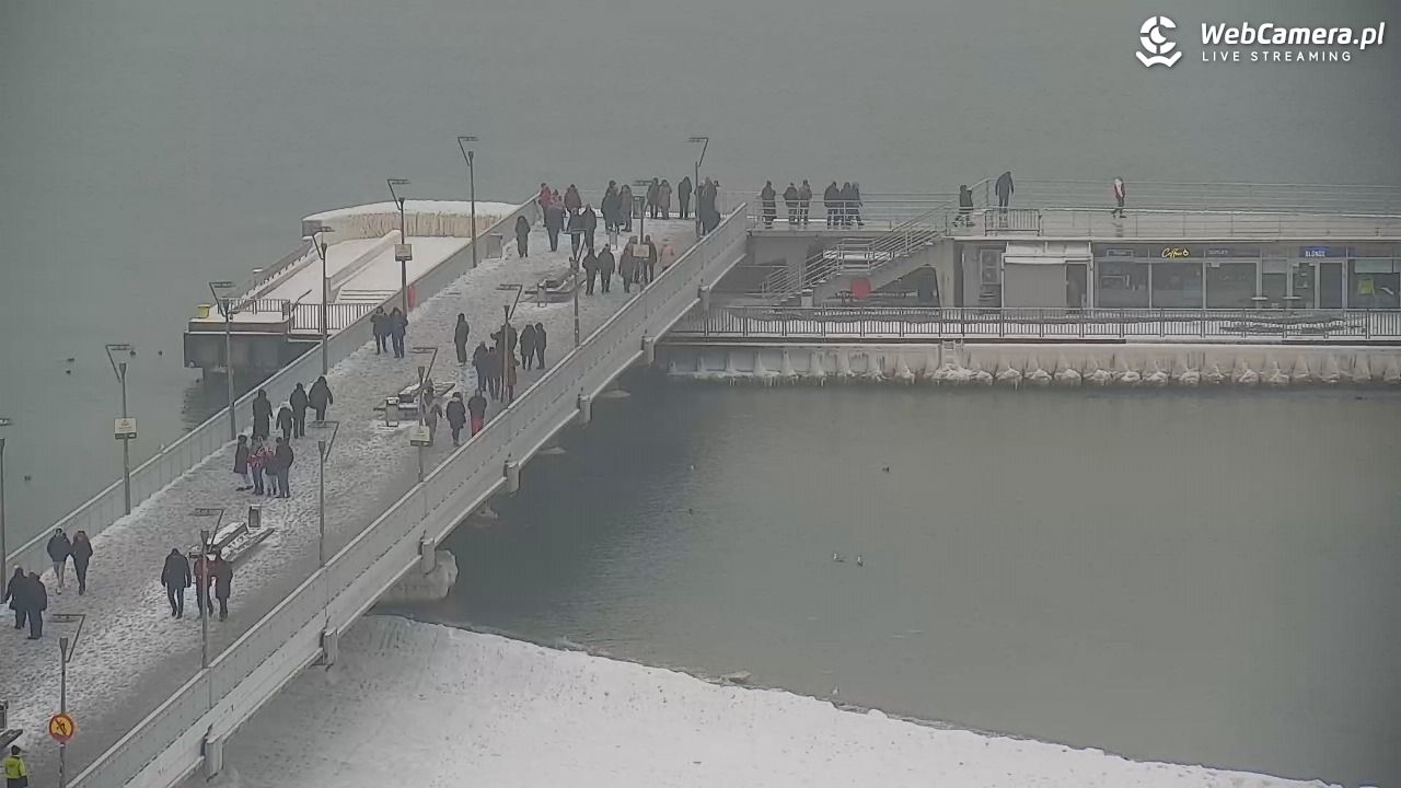 Kołobrzeg - widok na molo - 11 luty 2026, 11:55