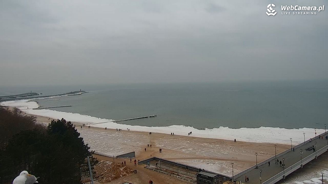 Kołobrzeg - widok na molo - 10 luty 2026, 16:43
