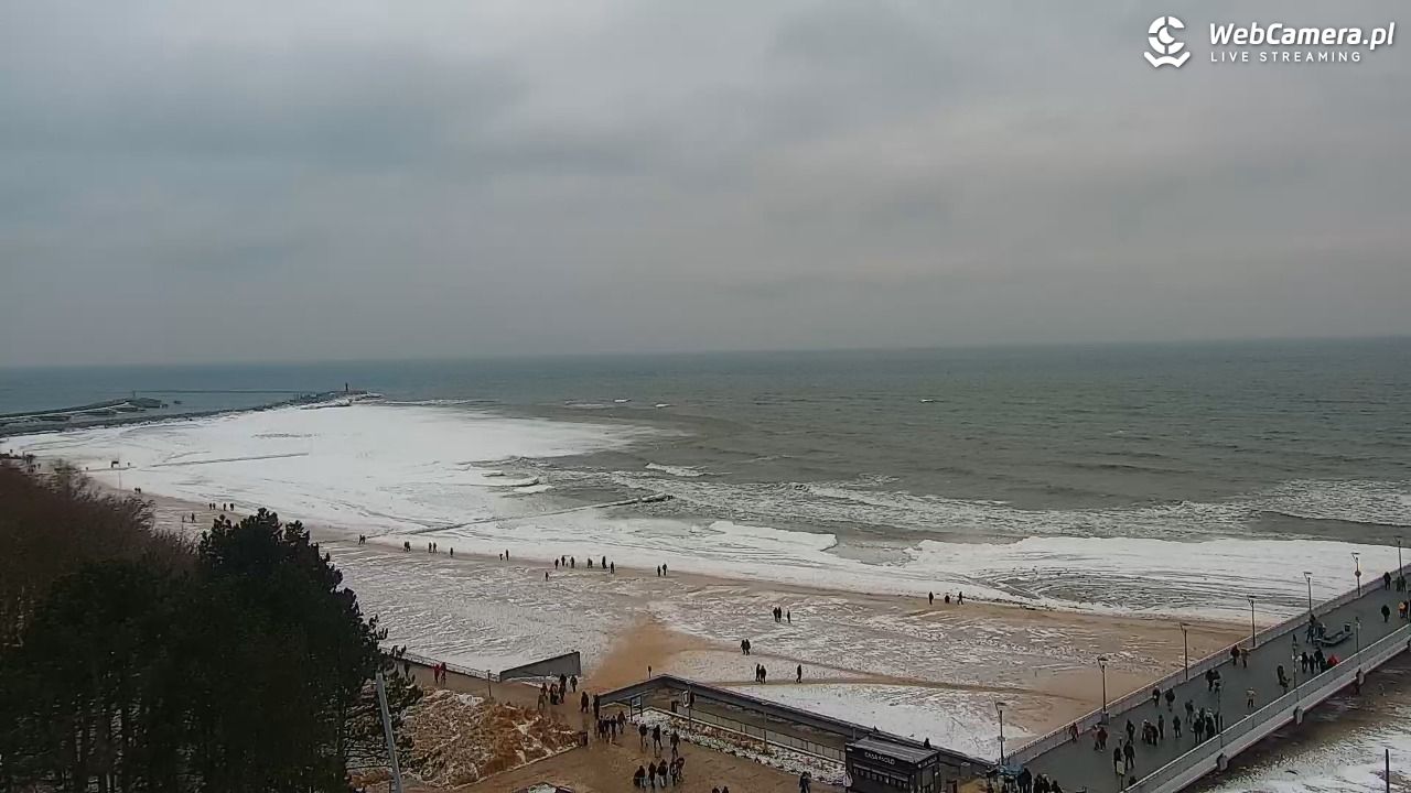 Kołobrzeg - widok na molo - 08 luty 2026, 16:08