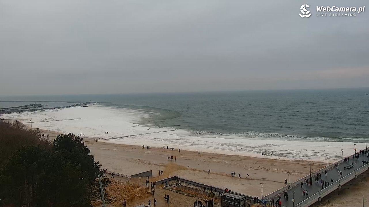 Kołobrzeg - widok na molo - 07 luty 2026, 12:35