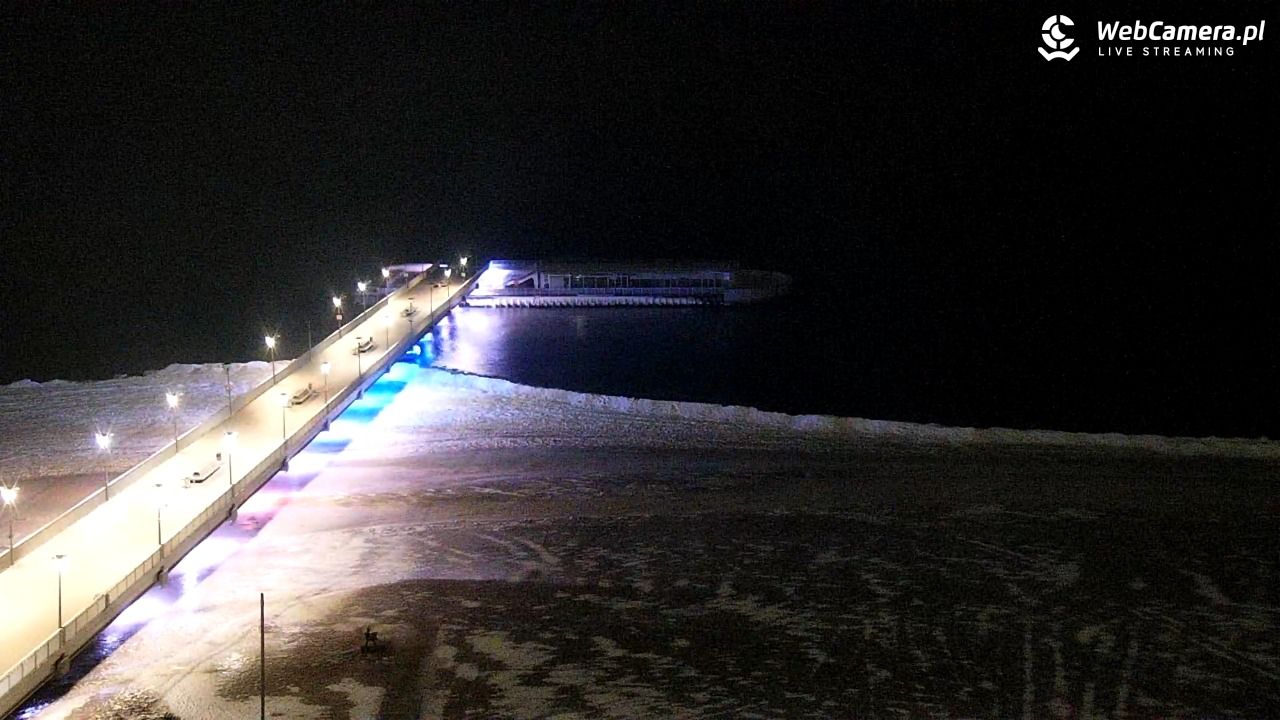 Kołobrzeg - widok na molo - 10 luty 2026, 23:23