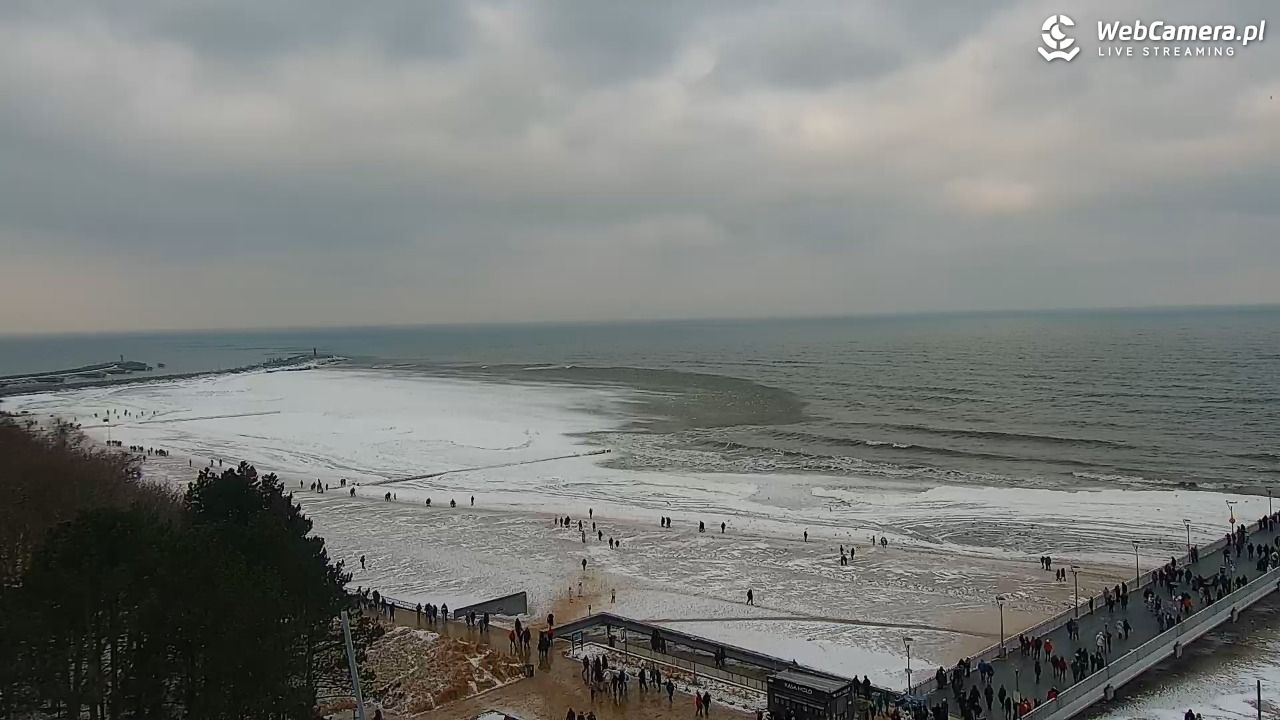 Kołobrzeg - widok na molo - 08 luty 2026, 12:01