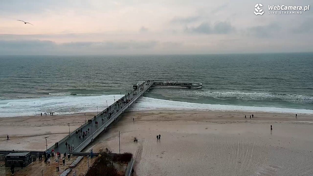 Kołobrzeg - widok na molo - 07 luty 2026, 16:26