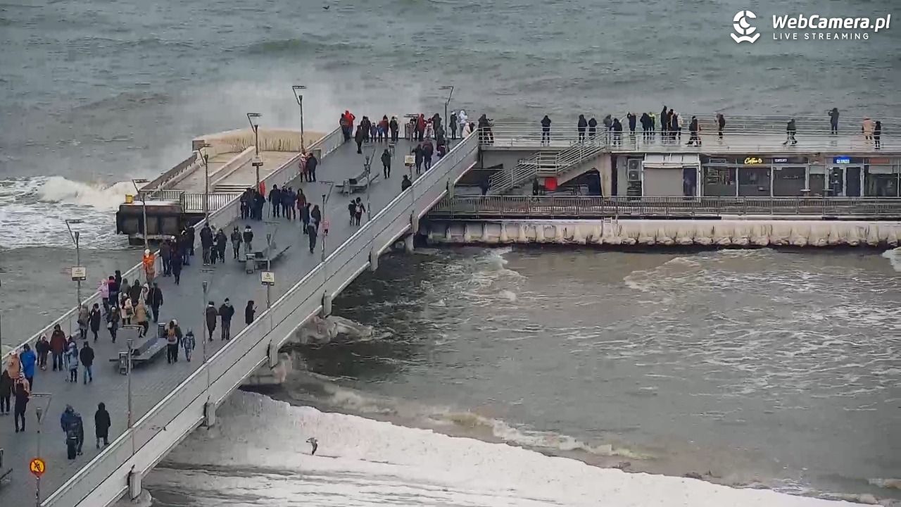 Kołobrzeg - widok na molo - 08 luty 2026, 14:51