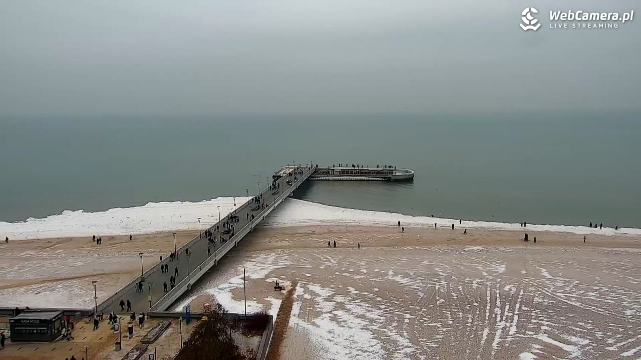 Kołobrzeg - widok na molo - 10 luty 2026, 12:57