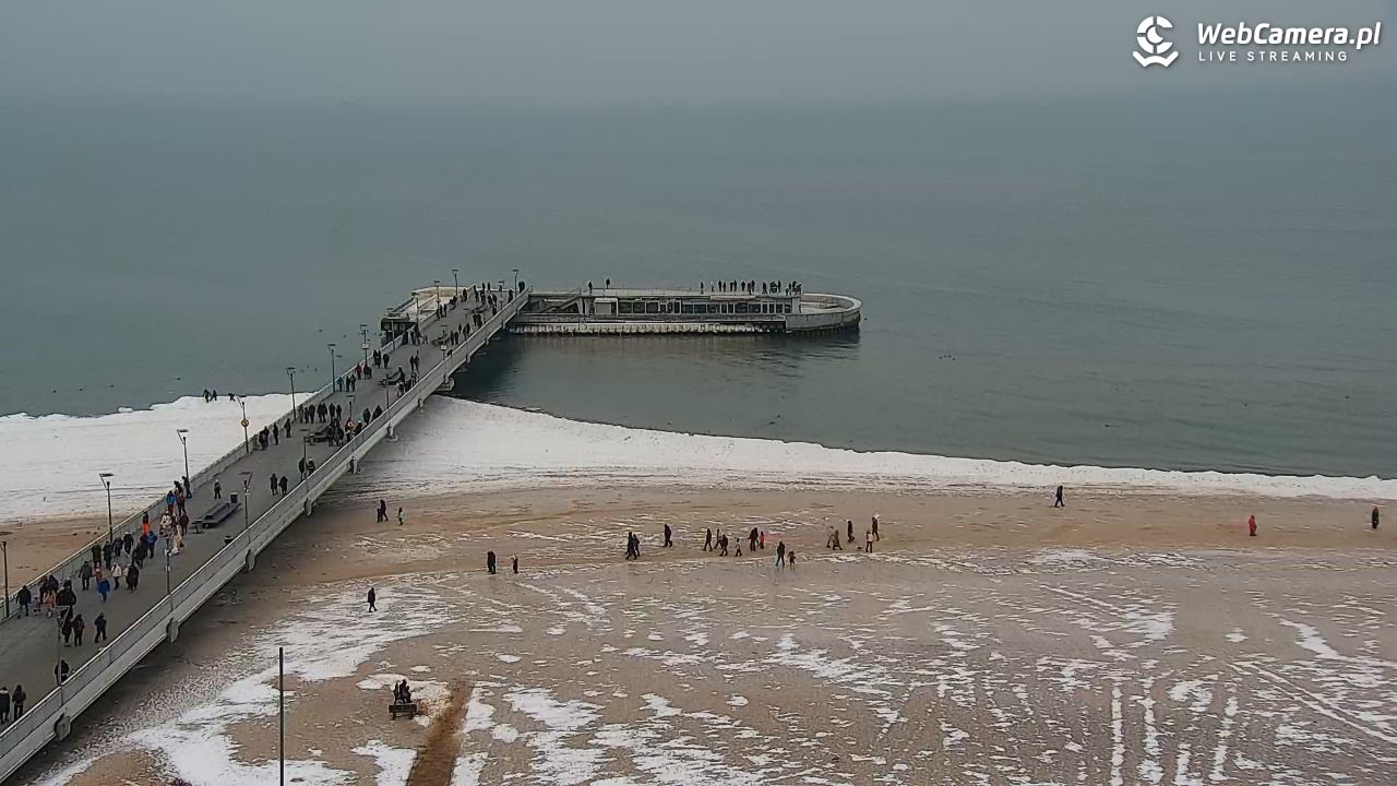 Kołobrzeg - widok na molo - 10 luty 2026, 13:32
