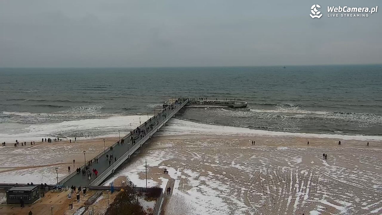 Kołobrzeg - widok na molo - 08 luty 2026, 15:45