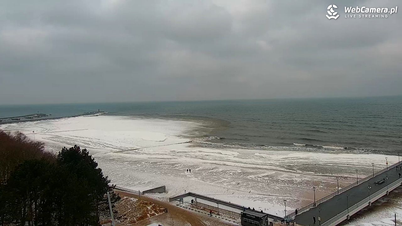 Kołobrzeg - widok na molo - 08 luty 2026, 09:54