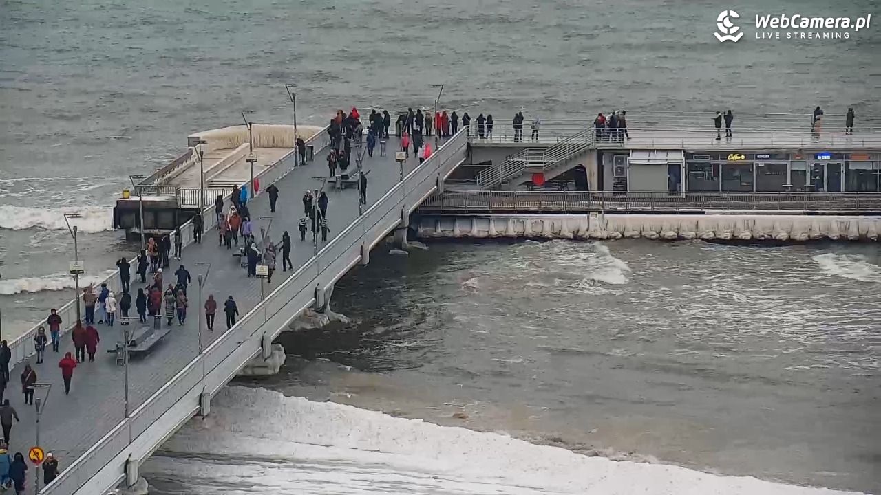 Kołobrzeg - widok na molo - 08 luty 2026, 15:06