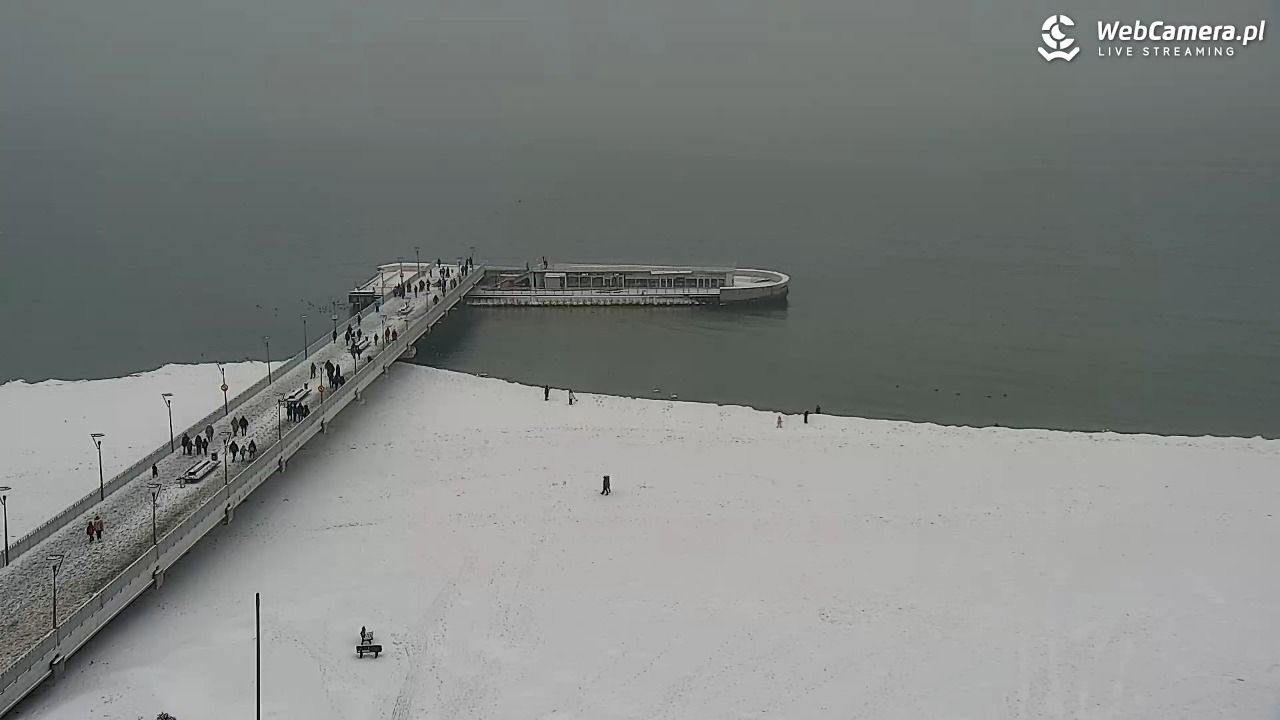Kołobrzeg - widok na molo - 11 luty 2026, 11:05