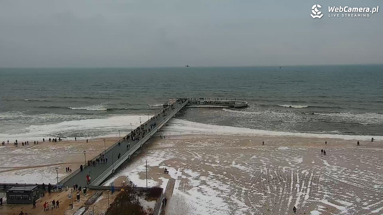 Kołobrzeg - widok na molo - 08 luty 2026, 15:45