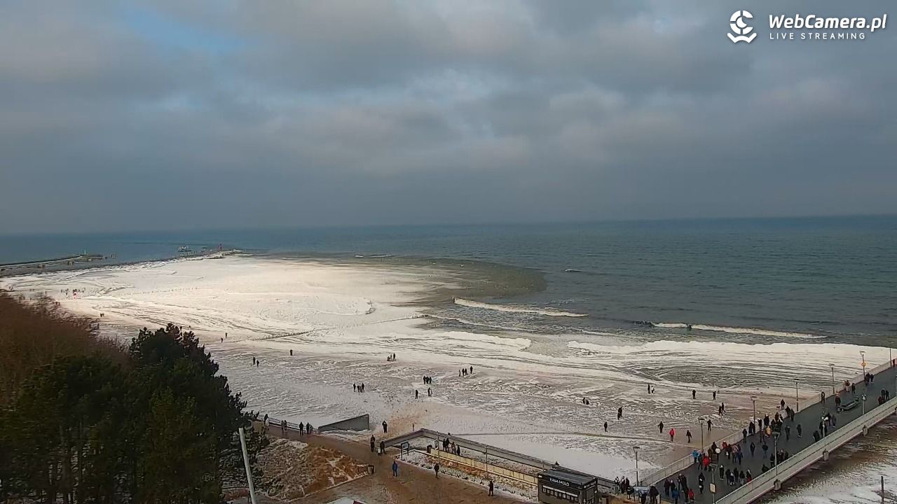 Kołobrzeg - widok na molo - 08 luty 2026, 11:08