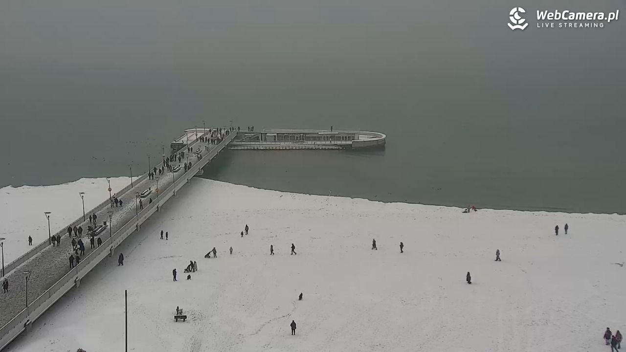 Kołobrzeg - widok na molo - 11 luty 2026, 11:44