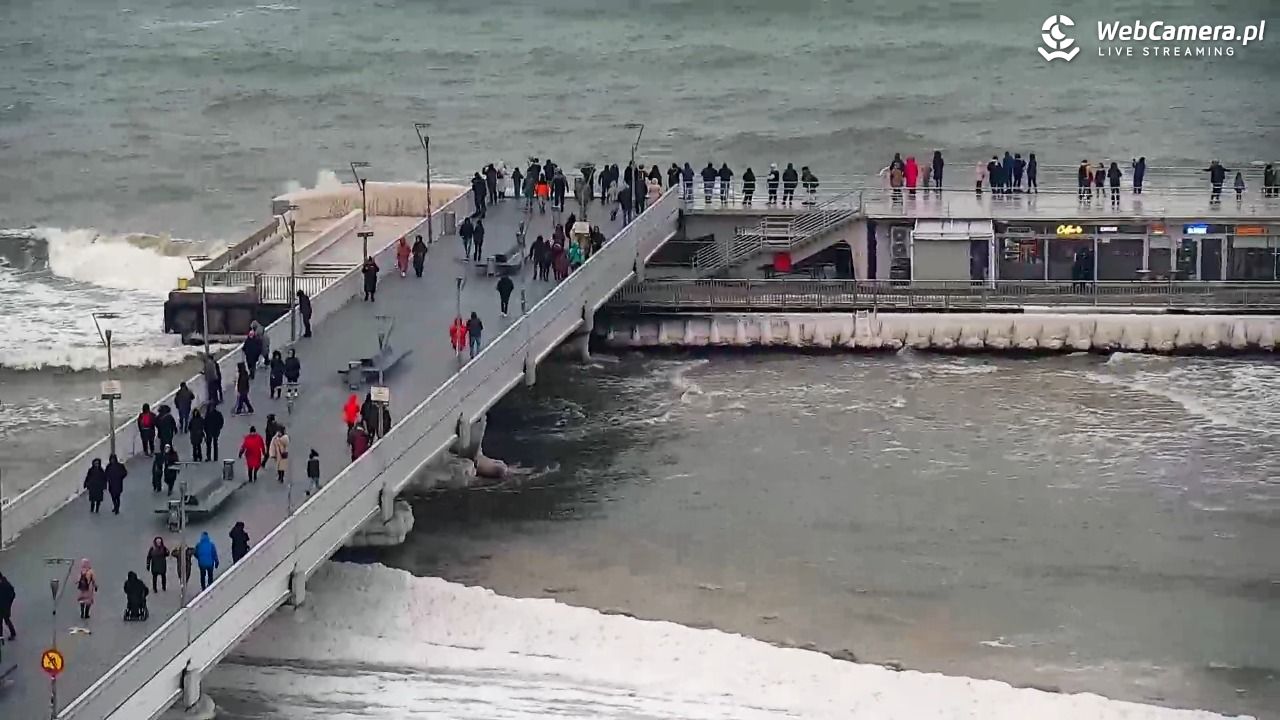 Kołobrzeg - widok na molo - 08 luty 2026, 15:43