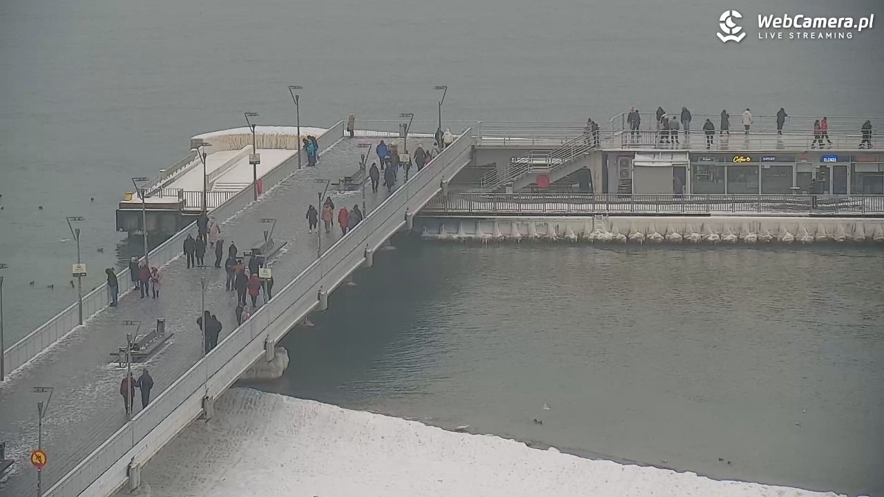 Kołobrzeg - widok na molo - 11 luty 2026, 14:12