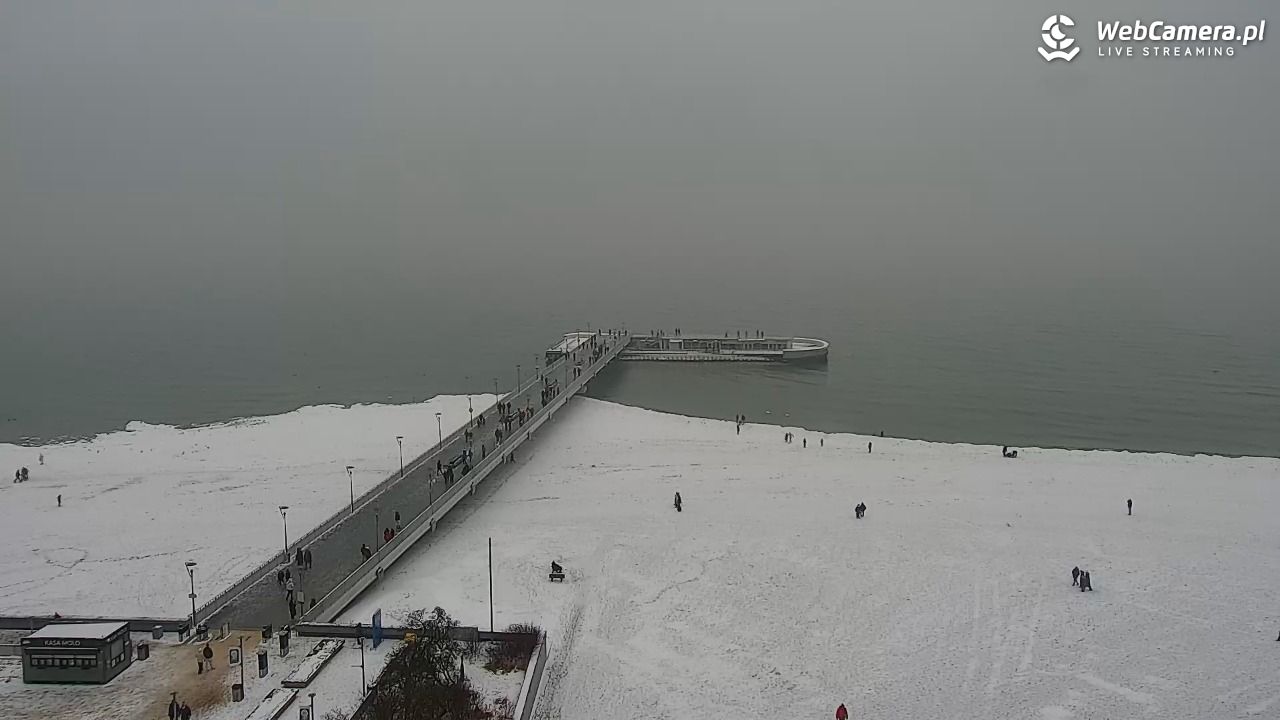 Kołobrzeg - widok na molo - 11 luty 2026, 13:32