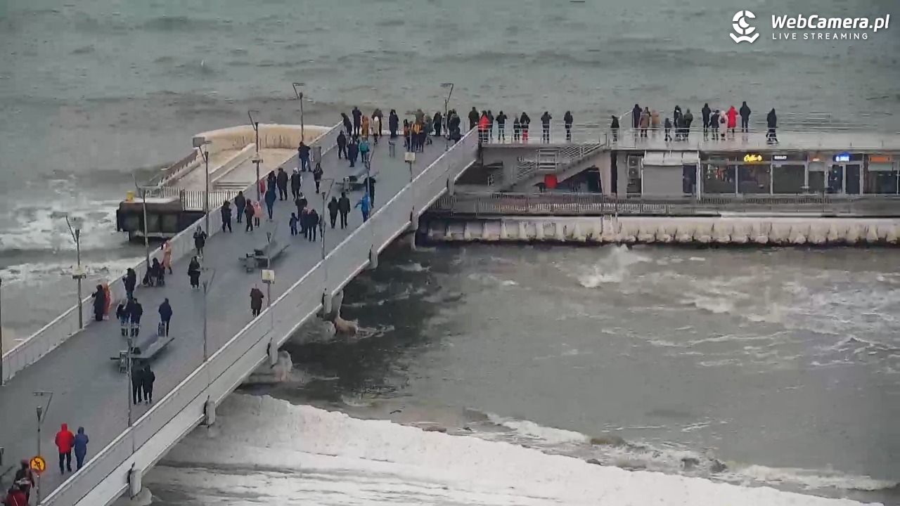 Kołobrzeg - widok na molo - 08 luty 2026, 15:45