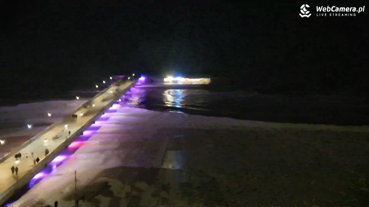 Kołobrzeg - widok na molo - 08 luty 2026, 18:38