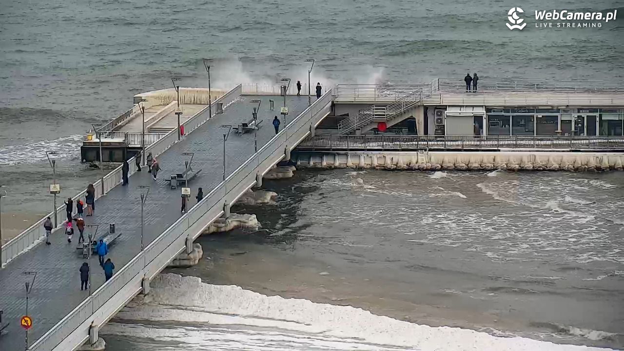 Kołobrzeg - widok na molo - 08 luty 2026, 09:54