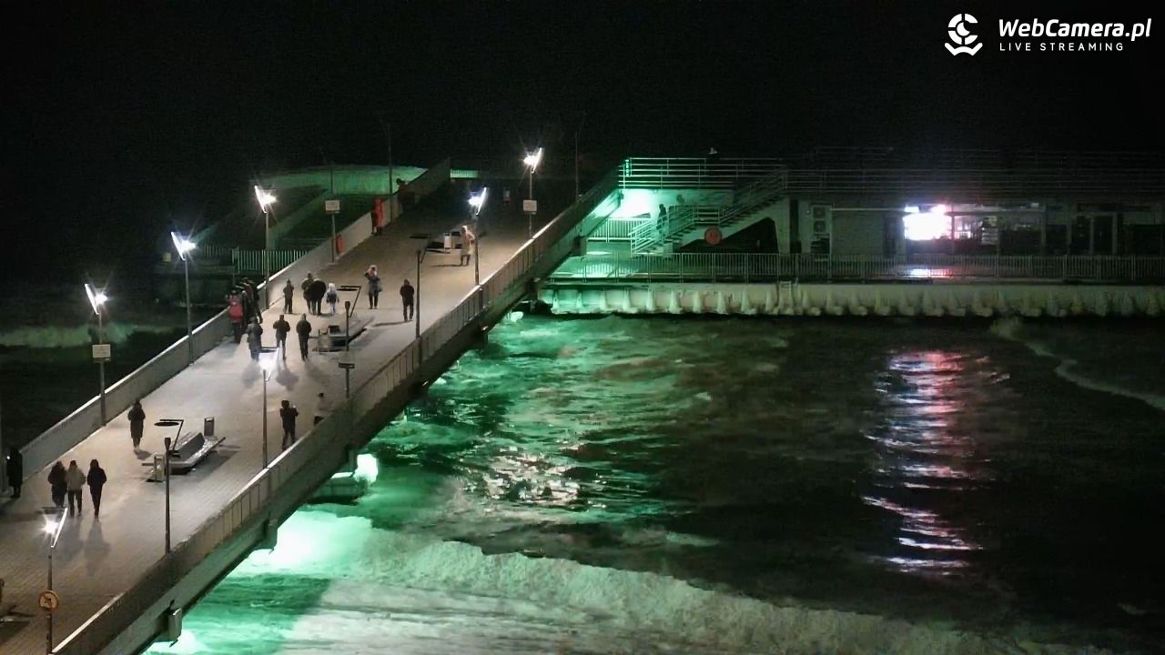 Kołobrzeg - widok na molo - 08 luty 2026, 20:06