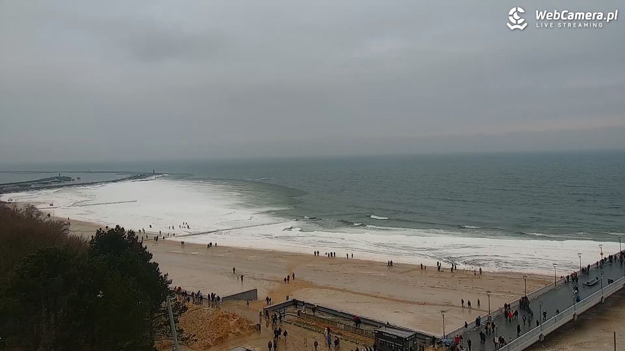 Kołobrzeg - widok na molo - 07 luty 2026, 12:56